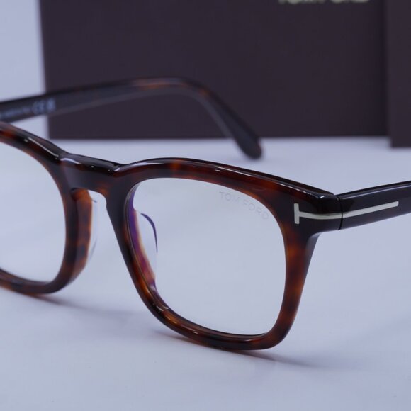 Tom Ford FT5870-F-B 054 Square Eyeglasses - Red Havana 52mm - Picture 8 of 9